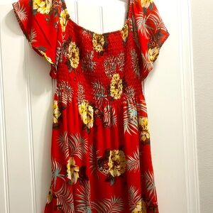 Sundress with flowers.